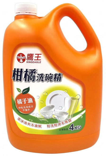 KINGEAGLE 鷹王 柑橘洗碗精, 4kg, 1桶
