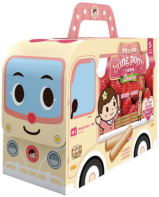 master mi 米大師 寶寶果然棒棒, 大湖草莓口味, 55g, 1盒