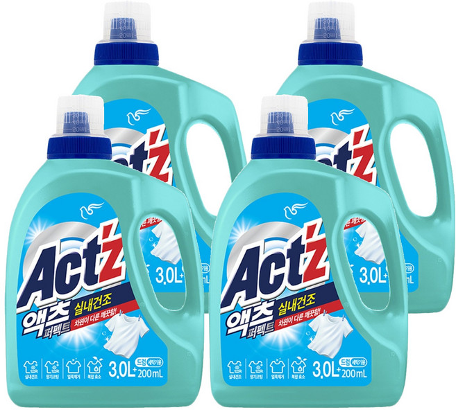 Act'z 清新洗衣精 室內晾衣適用, 3.2L, 4桶