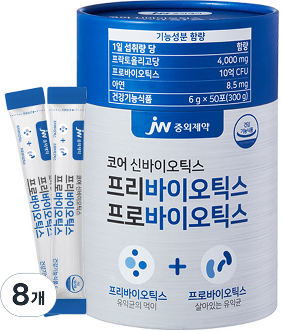 jw Pharmaceutical 核心 新益生菌 元益生菌 益生菌, 300g, 8個