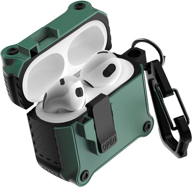 구스페리 범퍼 락 하드 케이스, 에어팟 4세대, 그린, 1개