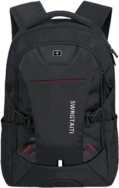 大學生通勤系列 多格層抗震減壓防潑水雙肩後背包, 黑色