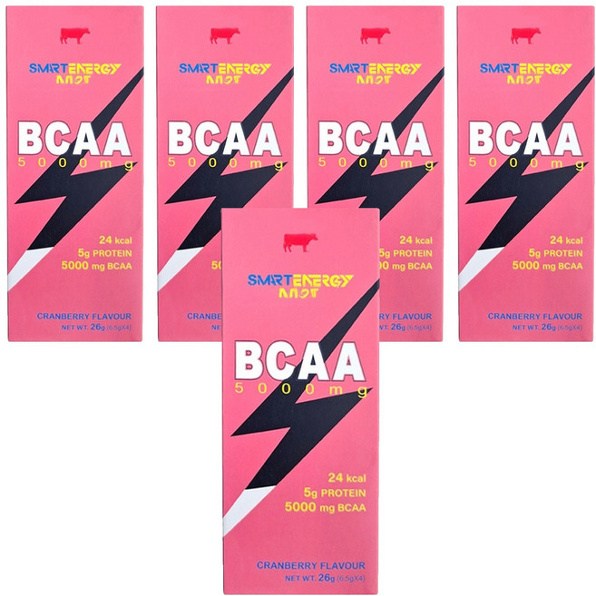 RED COW 紅牛 聰勁即溶BCAA 5000mg 蔓越莓 4包, 26g, 5盒