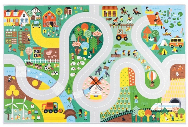 Janod 情境遊戲墊 鄉間小路, 鄉間小路 綠色