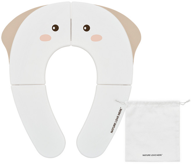네이쳐러브메레 유아용 휴대 접이식 변기커버, 누디브라운