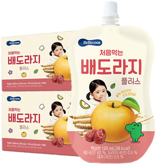 베베쿡 처음먹는 배도라지 플러스 주스, 120ml, 40개