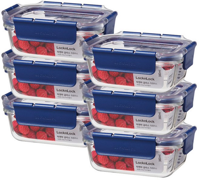 락앤락 탑클라스 직사각 밀폐용기, 6개, 380ml