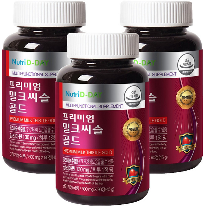 뉴트리디데이 프리미엄 밀크씨슬 골드, 90정, 45g, 3개