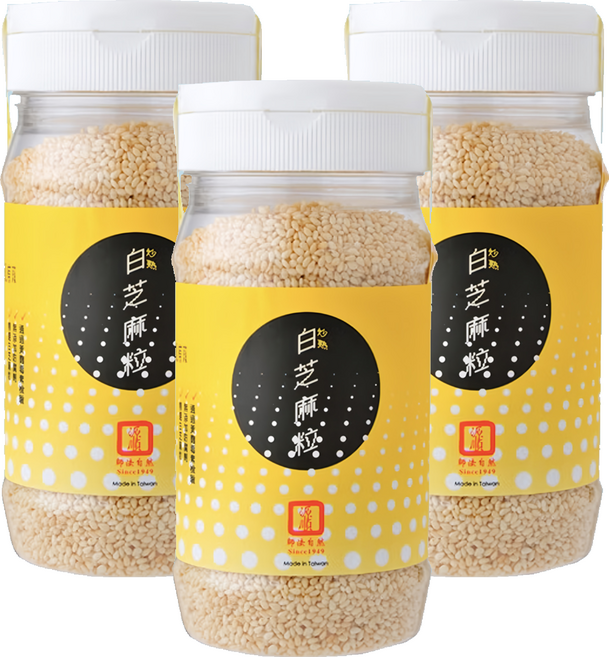 源順食品 炒熟白芝麻粒, 170g, 3罐