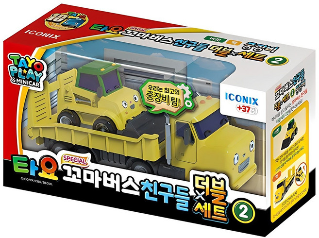 타요 스페셜 꼬마버스 친구들 더블 세트 2 중장비, 혼합색상, 1개