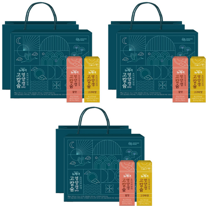 뉴케어 정품 고칼슘 영양갱 셀렉션 선물세트, 720g, 3개