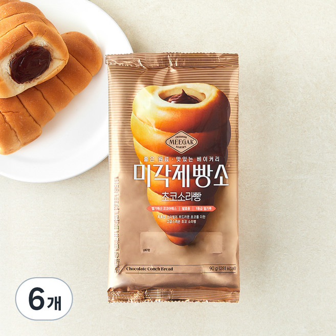 삼립 미각제빵소 초코소라빵, 90g, 1개입, 6개