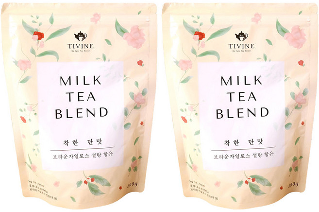 티바인 프리미엄 블랜드 홍차 홈카페 수제밀크티, 500g, 2개