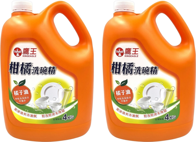 KINGEAGLE 鷹王 柑橘洗碗精, 4kg, 2桶