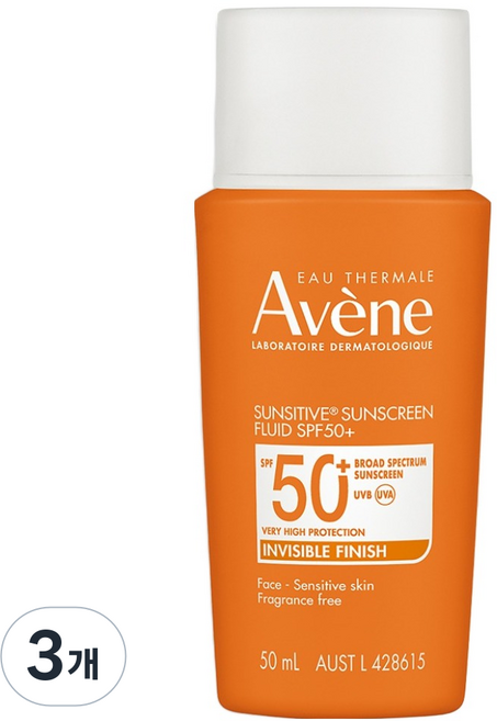 아벤느 선시티브 선 플루이드 SPF50+ PA++++, 3개, 50ml