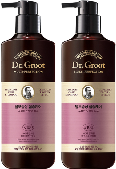 닥터그루트 멀티 퍼펙션 탈모케어 푸석한 모발용 샴푸 아로마틱허벌향, 400ml, 2개