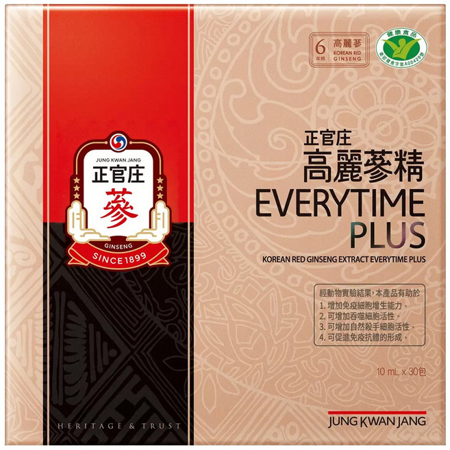 正官庄 Everytime 高麗蔘精EVERYTIME PLUS, 30包, 300ml, 1盒