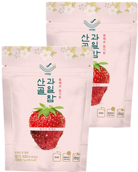에코맘의산골이유식 산골 과일참 통째로 딸기칩, 7g, 2개