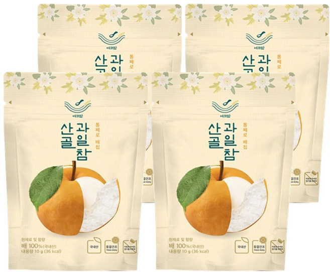에코맘의산골이유식 산골 과일참 통째로 배칩, 10g, 4개