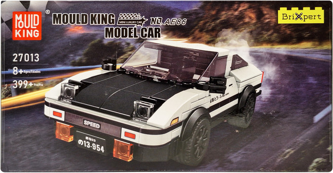 MOULD KING 宇星模王 頭文字D 迷你跑車 3歲以上, 白色 + 黑色, 1盒