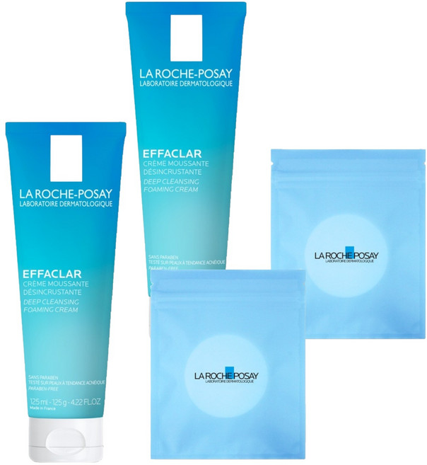 라로슈포제 에빠끌라 딥 클렌징 포밍 크림 + 화장솜 30p 세트, 125ml, 2개