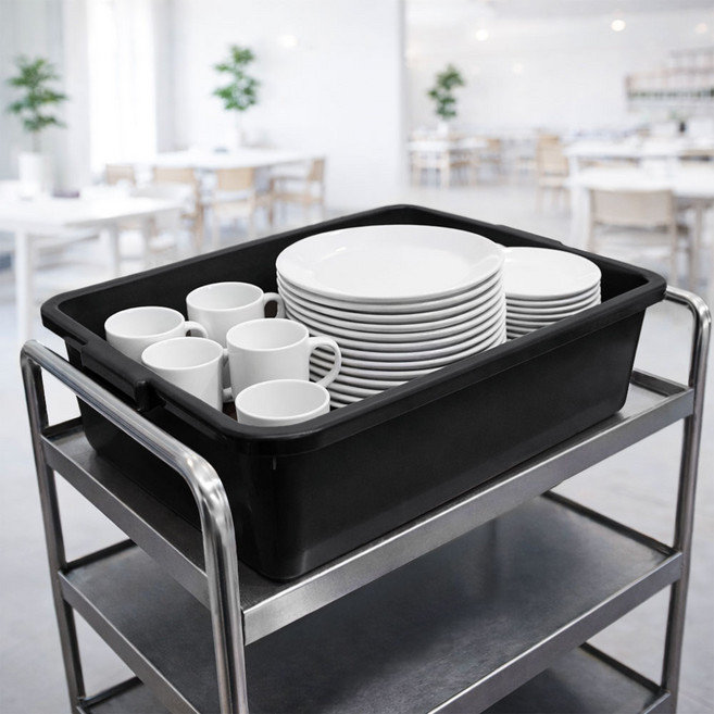 월드크린 서빙카 식기수거함 버싱 설거지 박스, 1개, 블랙