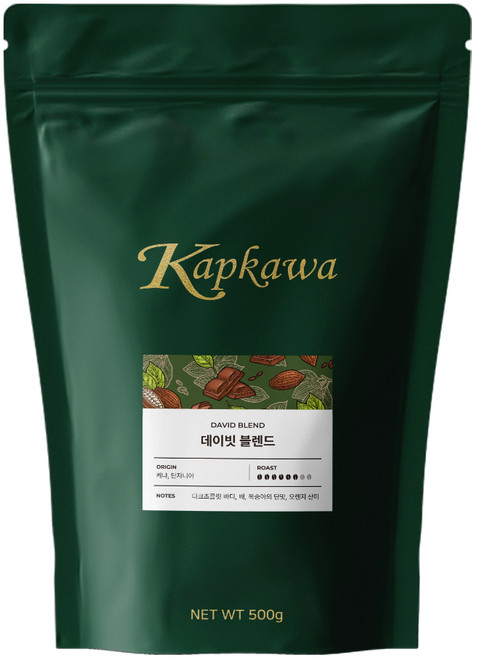 캅카와 데이빗 블렌드 원두, 500g, 1개