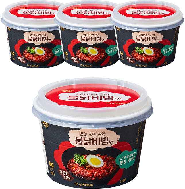 그로서리서울 밤이되면 곤약면 불닭비빔맛, 4개