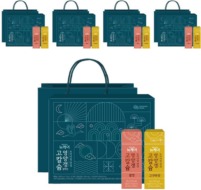뉴케어 정품 고칼슘 영양갱 셀렉션 선물세트, 720g, 5개