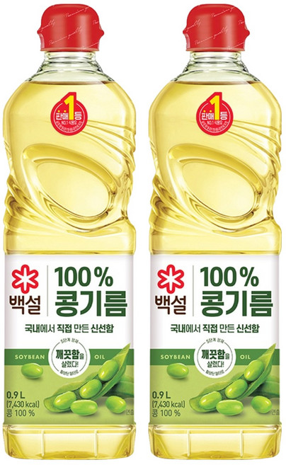 백설 콩기름, 900ml, 2개