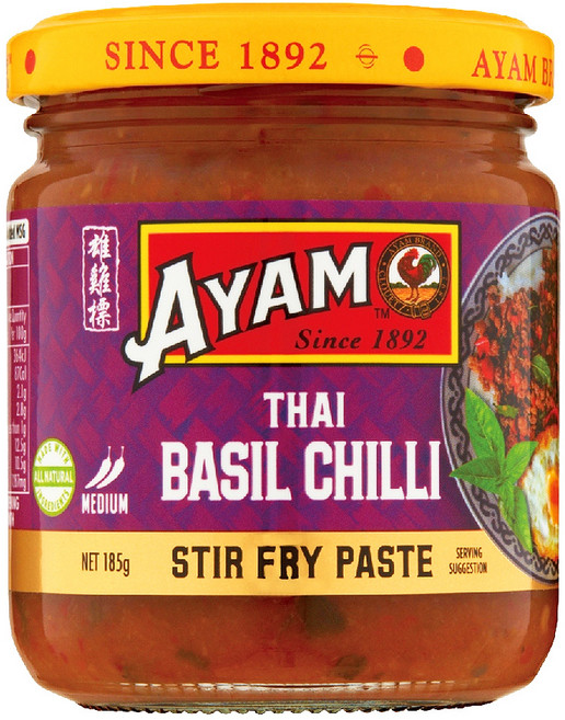 AYAM 雄雞標 泰式羅勒辣椒醬, 185g, 1罐