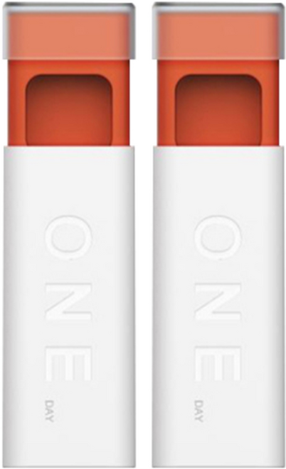 브리스크스타일 심플 원데이 슬라이딩 휴대용 알약 케이스, 화이트, 2개