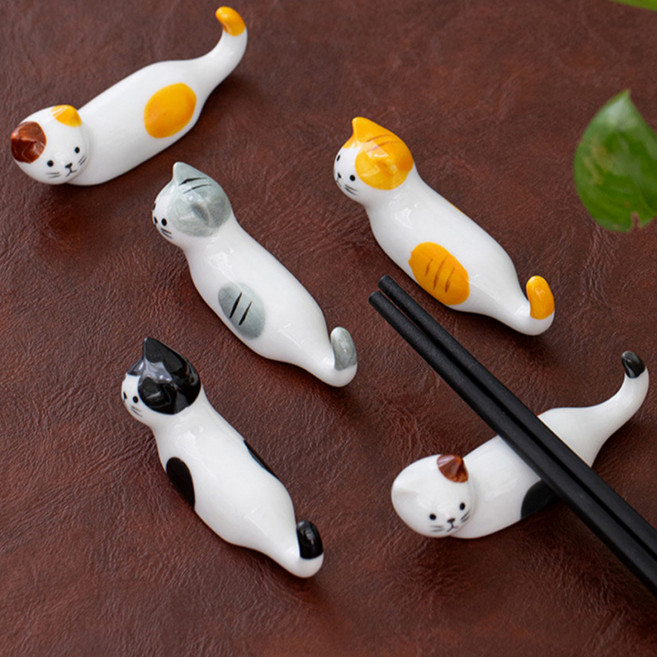 셀렉투유 고양이 수저받침, 혼합색상, 5개