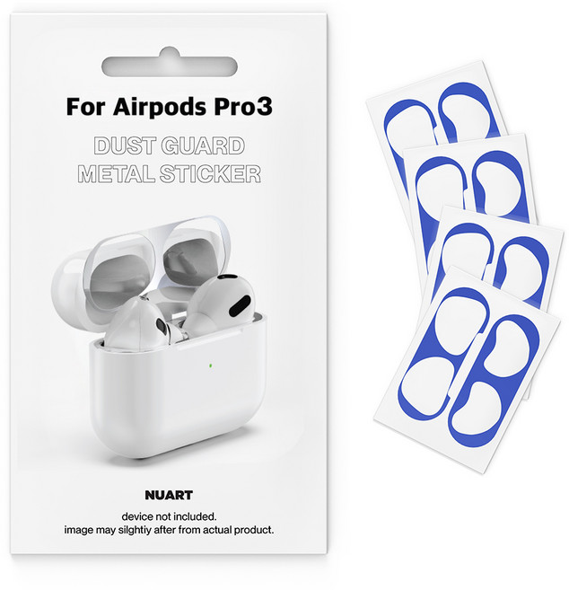 누아트 에어팟 프로 3 메탈 철가루 방지스티커, 블루, 4개