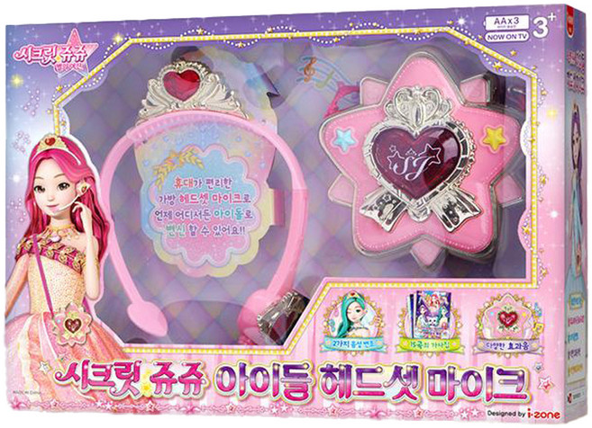 아이존 시크릿쥬쥬 아이돌 헤드셋 마이크 역할놀이소품, 혼합색상, 1개