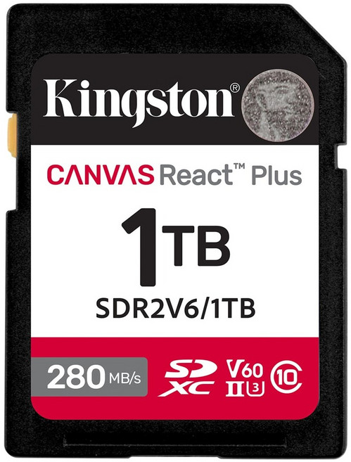 Kingston 金士頓 Canvas React Plus SDXC UHS-II 280R/150W V60 記憶卡 SDR2V6, 1TB, 1個