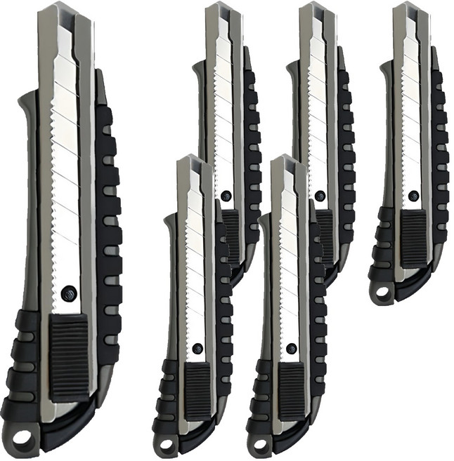 화신 커터칼 대 18mm KN-351, 혼합색상, 6개