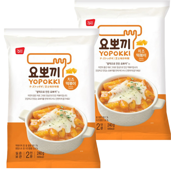YOPOKKI 芝士味辣炒年糕, 240g, 2包