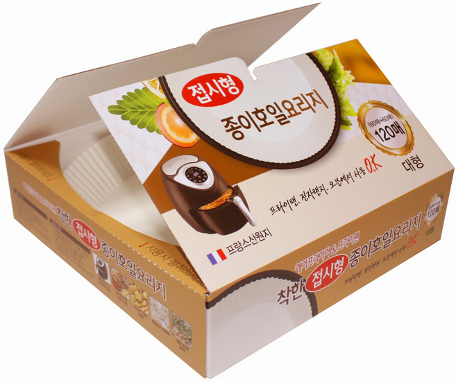 착한식재료 접시형 종이호일 대형 23 x 4.5 cm 120매, 1개