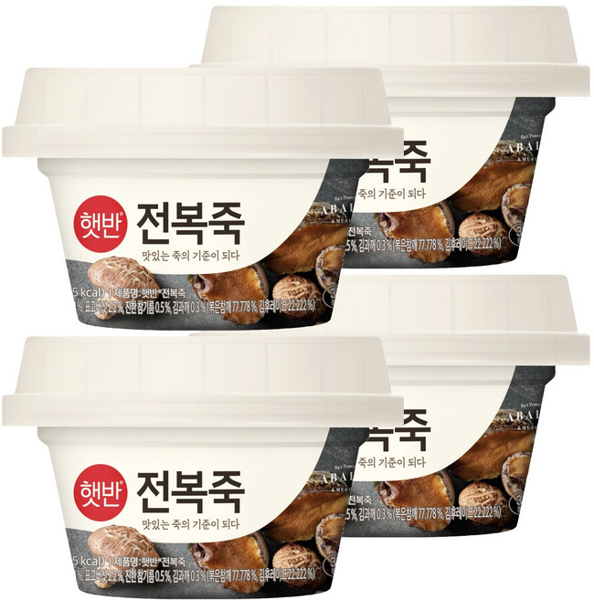햇반 전복죽, 267g, 4개