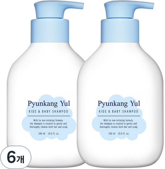 편강율 키즈 앤 베이비 샴푸 베이비파우더향, 590ml, 6개