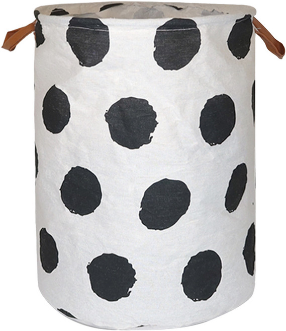 Caldo 卡朵生活 幾何圓筒衣物摺疊收納籃 圓型, 圓形 白色