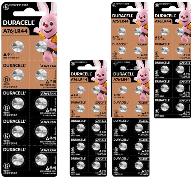 듀라셀 코인 알카라인 건전지 LR44, 10개입, 5개