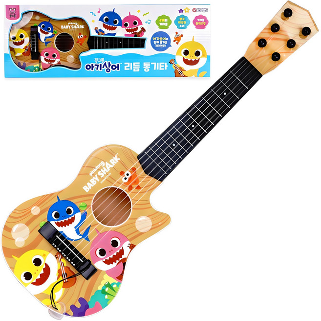 바니랜드 핑크퐁 아기상어 리듬 통기타, 혼합색상, 1개