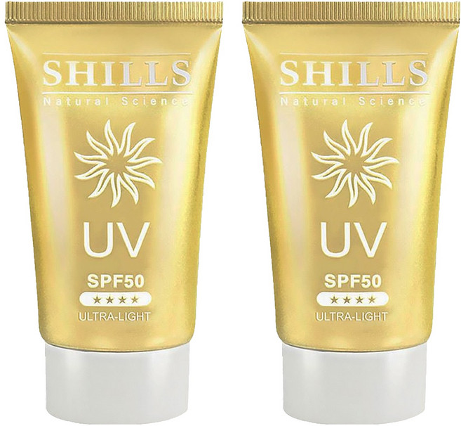 SHILLS 舒兒絲 很耐曬超清爽美白出水防曬凝乳 抗UVA/UVB SPF50, 40ml, 2件