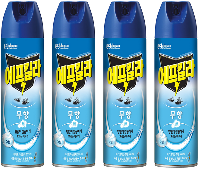 에프킬라 수성 에어로졸 살중제 무향, 500ml, 4개