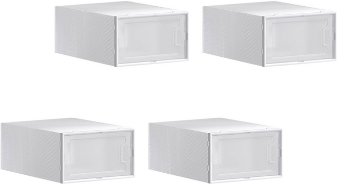 JOSIC 莫蘭迪色側開門鞋盒, 透明色, 4個