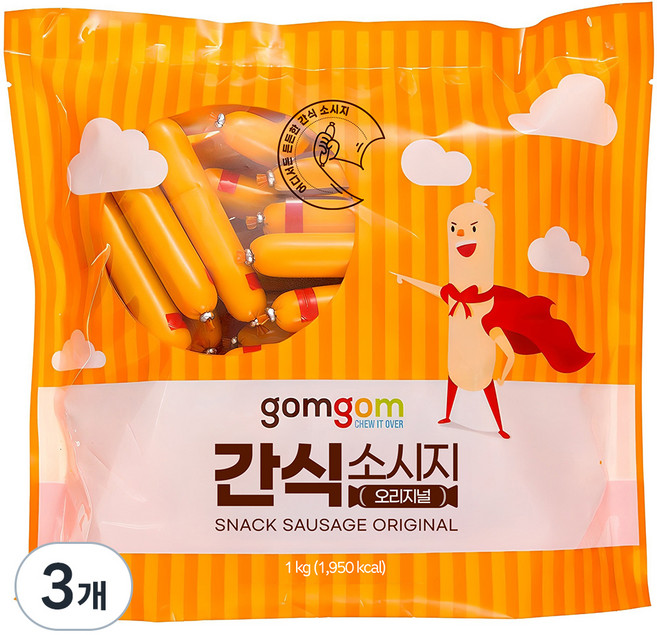 곰곰 간식 소시지 오리지널, 1kg, 3개