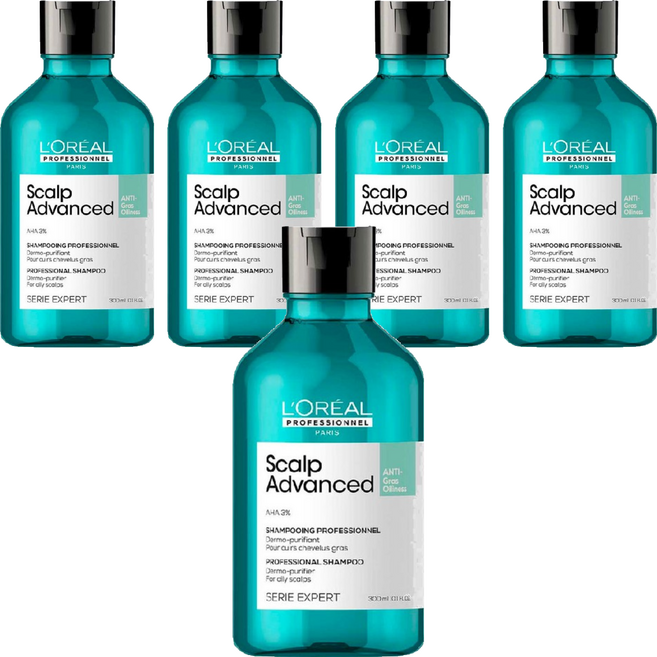 L'OREAL PROFESSIONNEL 巴黎萊雅PRO 水楊酸控油洗髮精, 300ml, 5瓶