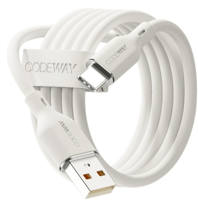 CODEWAY PALLET 系列 USB-A-USB-C 快充充電線, 白色, 1條, 2m